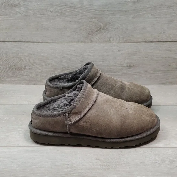 Ugg Australia Women Leather Sheepskin Clogs platform Slippers shoes sz 7 - Picture 3 of 13